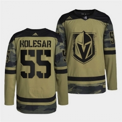 Men Vegas Golden Knights 55 Keegan Kolesar 2022 Camo Military Appreciation Night Stitched jersey
