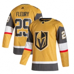 Men Vegas Golden Knights Marc Andre Fleury adidas Gold 2020 21 Alternate Authentic Player Jersey