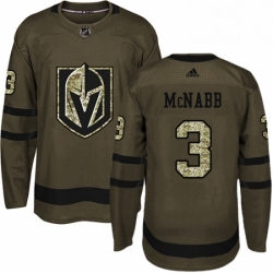Mens Adidas Vegas Golden Knights 3 Brayden McNabb Authentic Green Salute to Service NHL Jersey 