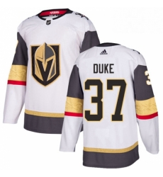 Mens Adidas Vegas Golden Knights 37 Reid Duke Authentic White Away NHL Jersey 