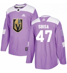 Mens Adidas Vegas Golden Knights 47 Luca Sbisa Authentic Purple Fights Cancer Practice NHL Jersey 