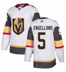 Mens Adidas Vegas Golden Knights 5 Deryk Engelland Authentic White Away NHL Jersey 