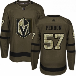 Mens Adidas Vegas Golden Knights 57 David Perron Authentic Green Salute to Service NHL Jersey 