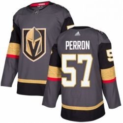 Mens Adidas Vegas Golden Knights 57 David Perron Premier Gray Home NHL Jersey 