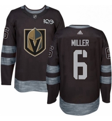 Mens Adidas Vegas Golden Knights 6 Colin Miller Authentic Black 1917 2017 100th Anniversary NHL Jersey 