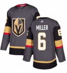 Mens Adidas Vegas Golden Knights 6 Colin Miller Authentic Gray Home NHL Jersey 