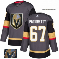 Mens Adidas Vegas Golden Knights 67 Max Pacioretty Authentic Gray Fashion Gold NHL Jersey 