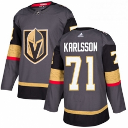 Mens Adidas Vegas Golden Knights 71 William Karlsson Authentic Gray Home NHL Jersey 