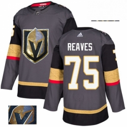 Mens Adidas Vegas Golden Knights 75 Ryan Reaves Authentic Gray Fashion Gold NHL Jersey