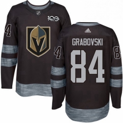 Mens Adidas Vegas Golden Knights 84 Mikhail Grabovski Authentic Black 1917 2017 100th Anniversary NHL Jersey 