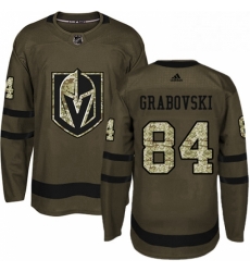 Mens Adidas Vegas Golden Knights 84 Mikhail Grabovski Authentic Green Salute to Service NHL Jersey 