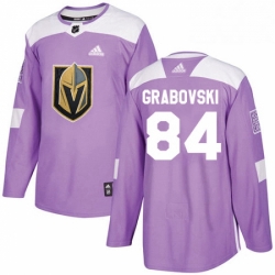 Mens Adidas Vegas Golden Knights 84 Mikhail Grabovski Authentic Purple Fights Cancer Practice NHL Jersey 