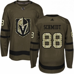 Mens Adidas Vegas Golden Knights 88 Nate Schmidt Authentic Green Salute to Service NHL Jersey 
