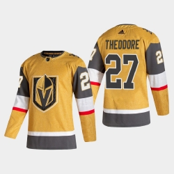 Vegas Golden Knights 27 Shea Theodore Men Adidas 2020 21 Authentic Player Alternate Stitched NHL Jersey Gold