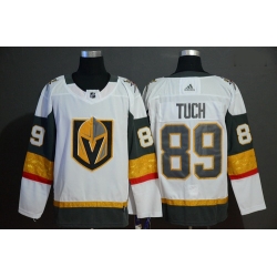 Vegas Golden Knights 89 Alex Tuch White With Special Glittery Logo Adidas Jersey