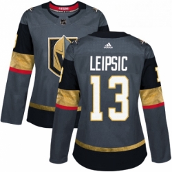 Womens Adidas Vegas Golden Knights 13 Brendan Leipsic Authentic Gray Home NHL Jersey 