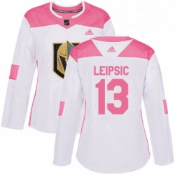 Womens Adidas Vegas Golden Knights 13 Brendan Leipsic Authentic WhitePink Fashion NHL Jersey 