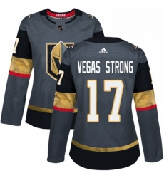 Womens Adidas Vegas Golden Knights 17 Vegas Strong Authentic Gray Home NHL Jersey 