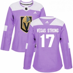 Womens Adidas Vegas Golden Knights 17 Vegas Strong Authentic Purple Fights Cancer Practice NHL Jersey 