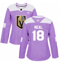 Womens Adidas Vegas Golden Knights 18 James Neal Authentic Purple Fights Cancer Practice NHL Jersey 
