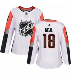 Womens Adidas Vegas Golden Knights 18 James Neal Authentic White 2018 All Star Pacific Division NHL Jersey 