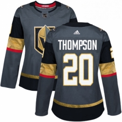 Womens Adidas Vegas Golden Knights 20 Paul Thompson Authentic Gray Home NHL Jersey 