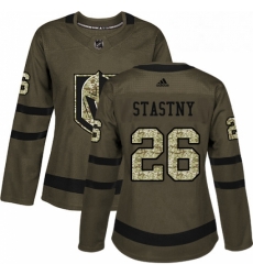 Womens Adidas Vegas Golden Knights 26 Paul Stastny Authentic Green Salute to Service NHL Jersey 