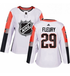 Womens Adidas Vegas Golden Knights 29 Marc Andre Fleury Authentic White 2018 All Star Pacific Division NHL Jersey 