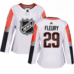 Womens Adidas Vegas Golden Knights 29 Marc Andre Fleury Authentic White 2018 All Star Pacific Division NHL Jersey 