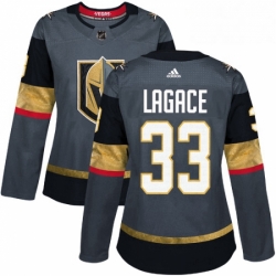 Womens Adidas Vegas Golden Knights 33 Maxime Lagace Authentic Gray Home NHL Jersey 