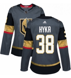 Womens Adidas Vegas Golden Knights 38 Tomas Hyka Authentic Gray Home NHL Jersey 