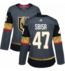 Womens Adidas Vegas Golden Knights 47 Luca Sbisa Authentic Gray Home NHL Jersey 
