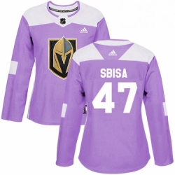 Womens Adidas Vegas Golden Knights 47 Luca Sbisa Authentic Purple Fights Cancer Practice NHL Jersey 