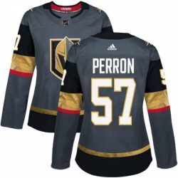 Womens Adidas Vegas Golden Knights 57 David Perron Authentic Gray Home NHL Jersey 