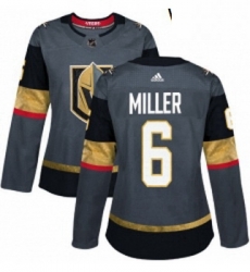 Womens Adidas Vegas Golden Knights 6 Colin Miller Authentic Gray Home NHL Jersey 