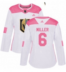 Womens Adidas Vegas Golden Knights 6 Colin Miller Authentic WhitePink Fashion NHL Jersey 