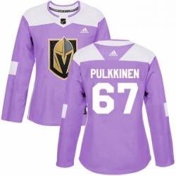 Womens Adidas Vegas Golden Knights 67 Teemu Pulkkinen Authentic Purple Fights Cancer Practice NHL Jersey 