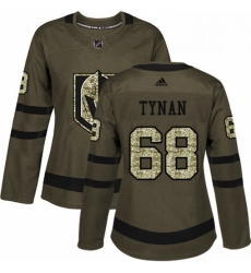 Womens Adidas Vegas Golden Knights 68 TJ Tynan Authentic Green Salute to Service NHL Jersey 