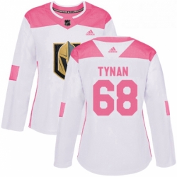Womens Adidas Vegas Golden Knights 68 TJ Tynan Authentic WhitePink Fashion NHL Jersey 