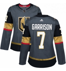 Womens Adidas Vegas Golden Knights 7 Jason Garrison Authentic Gray Home NHL Jersey 