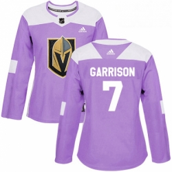 Womens Adidas Vegas Golden Knights 7 Jason Garrison Authentic Purple Fights Cancer Practice NHL Jersey 