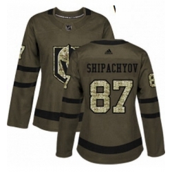 Womens Adidas Vegas Golden Knights 87 Vadim Shipachyov Authentic Green Salute to Service NHL Jersey 