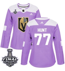 womens brad hunt vegas golden knights jersey purple adidas 77 nhl 2018 stanley cup final authentic fights cancer practice