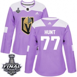 womens brad hunt vegas golden knights jersey purple adidas 77 nhl 2018 stanley cup final authentic fights cancer practice