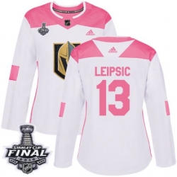 womens brendan leipsic vegas golden knights jersey white pink adidas 13 nhl 2018 stanley cup final authentic fashion