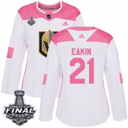 womens cody eakin vegas golden knights jersey white pink adidas 21 nhl 2018 stanley cup final authentic fashion