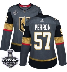 womens david perron vegas golden knights jersey gray adidas 57 nhl home 2018 stanley cup final authentic