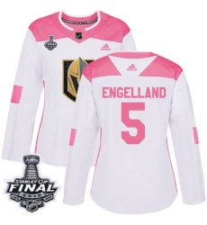 womens deryk engelland vegas golden knights jersey white pink adidas 5 nhl 2018 stanley cup final authentic fashion