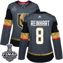 womens griffin reinhart vegas golden knights jersey gray adidas 8 nhl home 2018 stanley cup final authentic