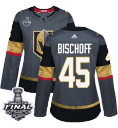 womens jake bischoff vegas golden knights jersey gray adidas 45 nhl home 2018 stanley cup final authentic